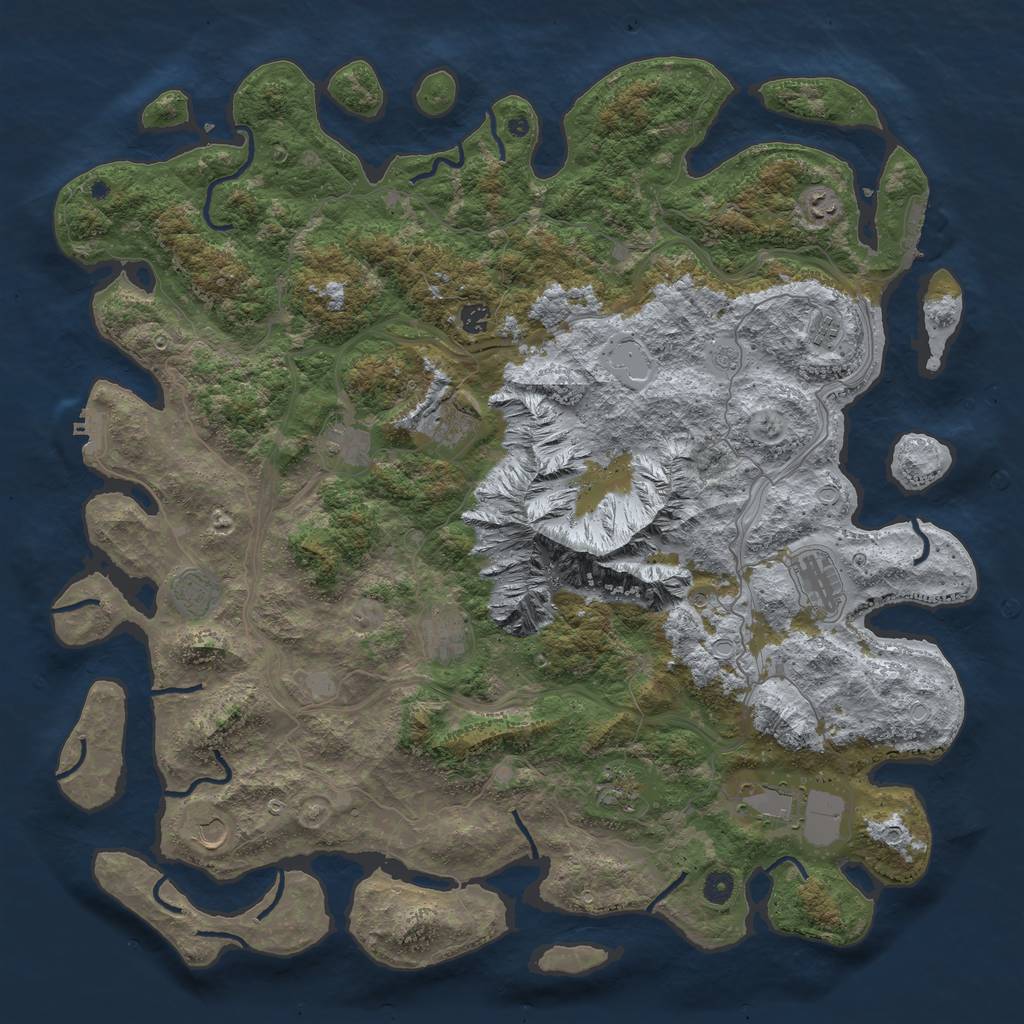 Rust Map: Procedural Map, Size: 5000, Seed: 1762374181, 20 Monuments