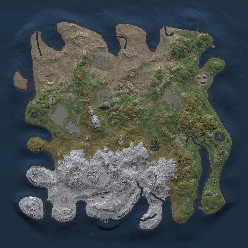 Rust Map: Procedural Map, Size: 3570, Seed: 921053, 17 Monuments