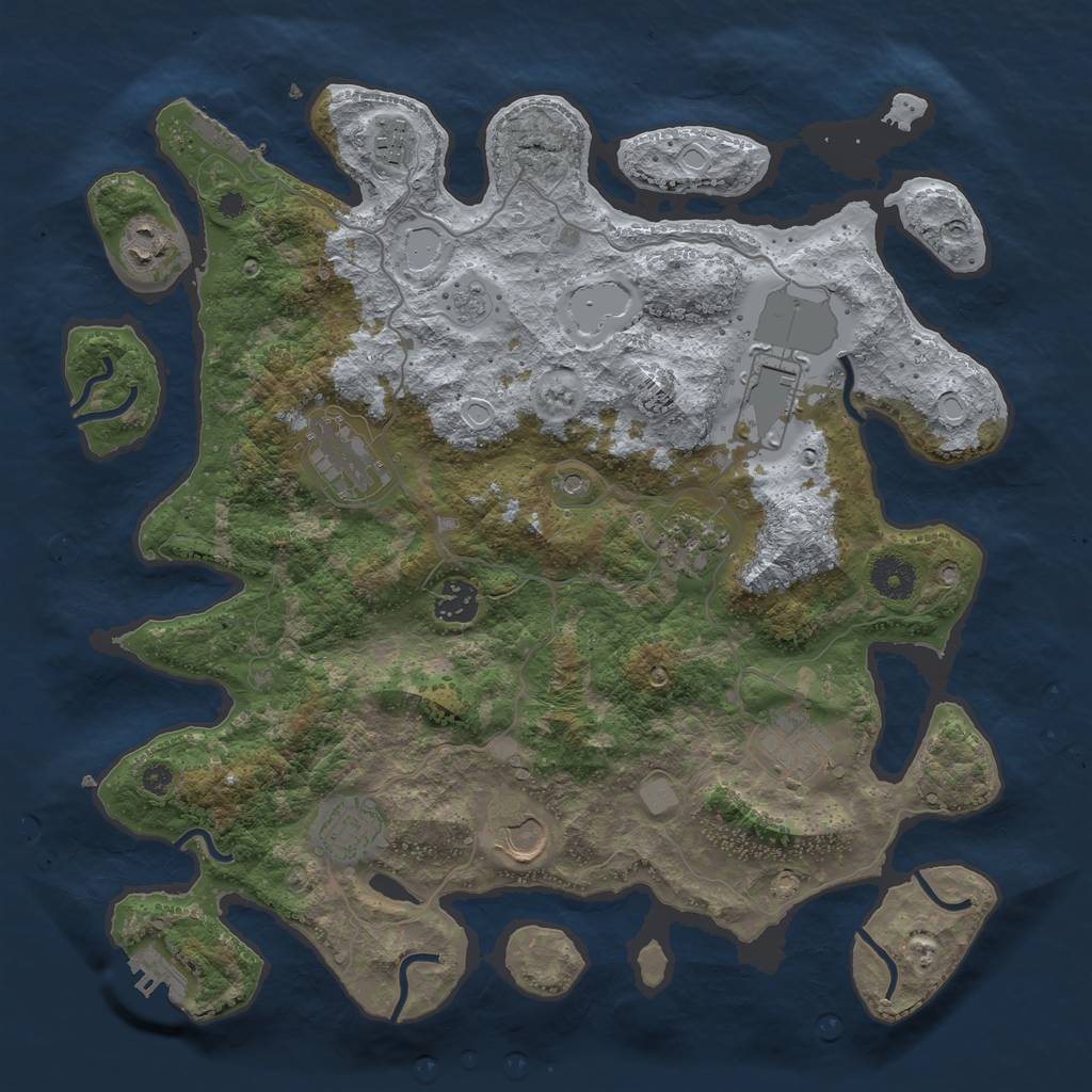 Rust Map: Procedural Map, Size: 3700, Seed: 2003101202, 18 Monuments