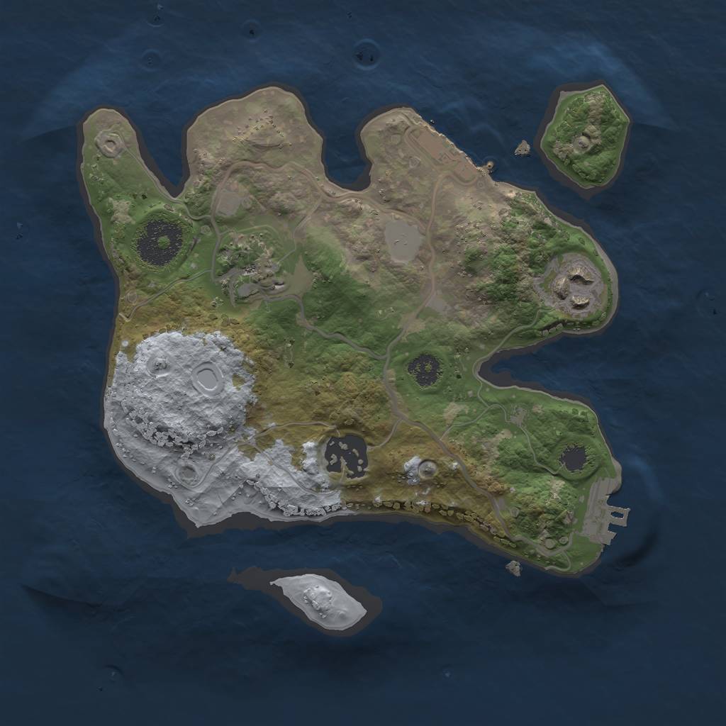 Rust Map: Procedural Map, Size: 2400, Seed: 426880, 10 Monuments