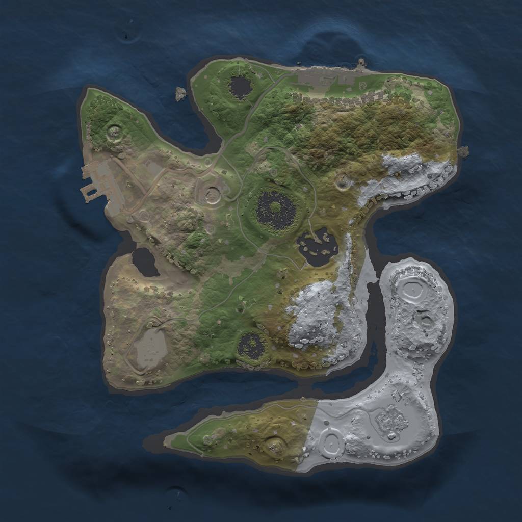 Rust Map: Procedural Map, Size: 2000, Seed: 1498793476, 10 Monuments