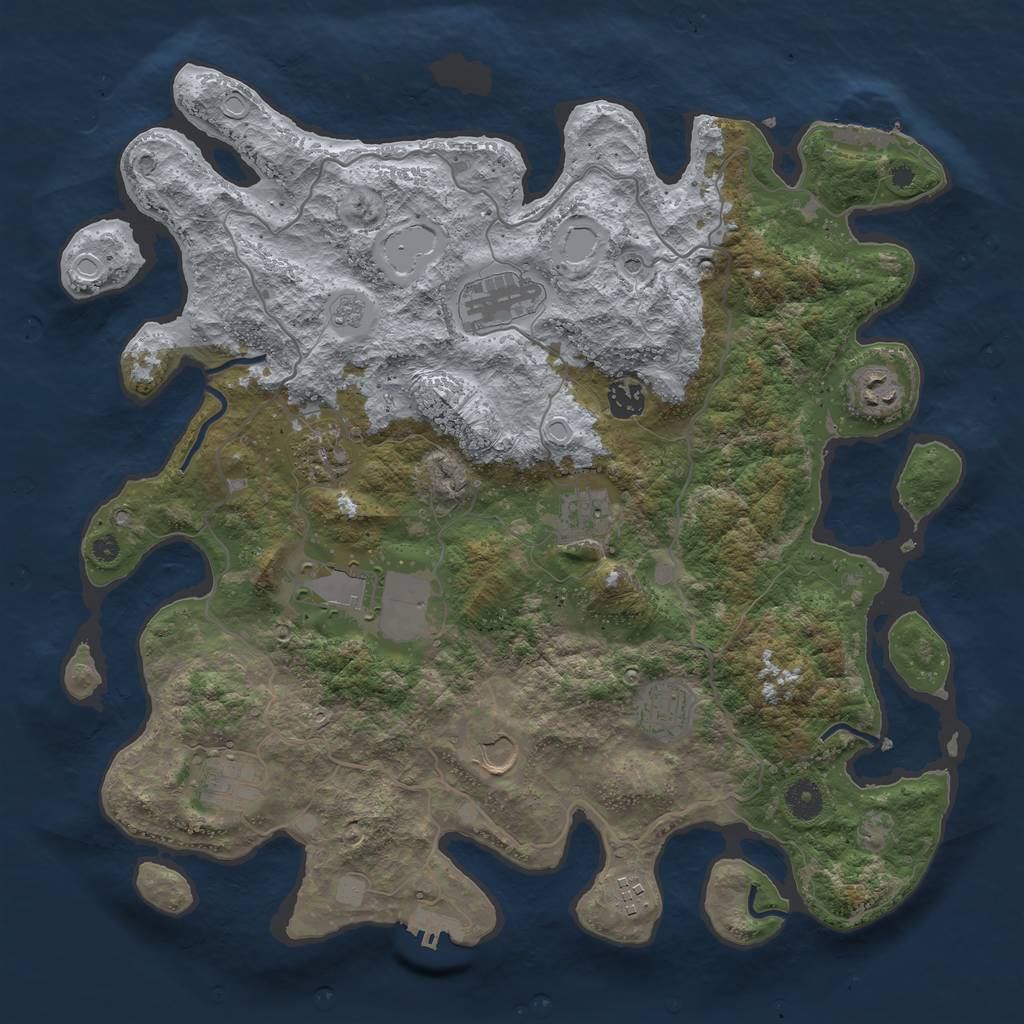Rust Map: Procedural Map, Size: 4000, Seed: 659991, 19 Monuments