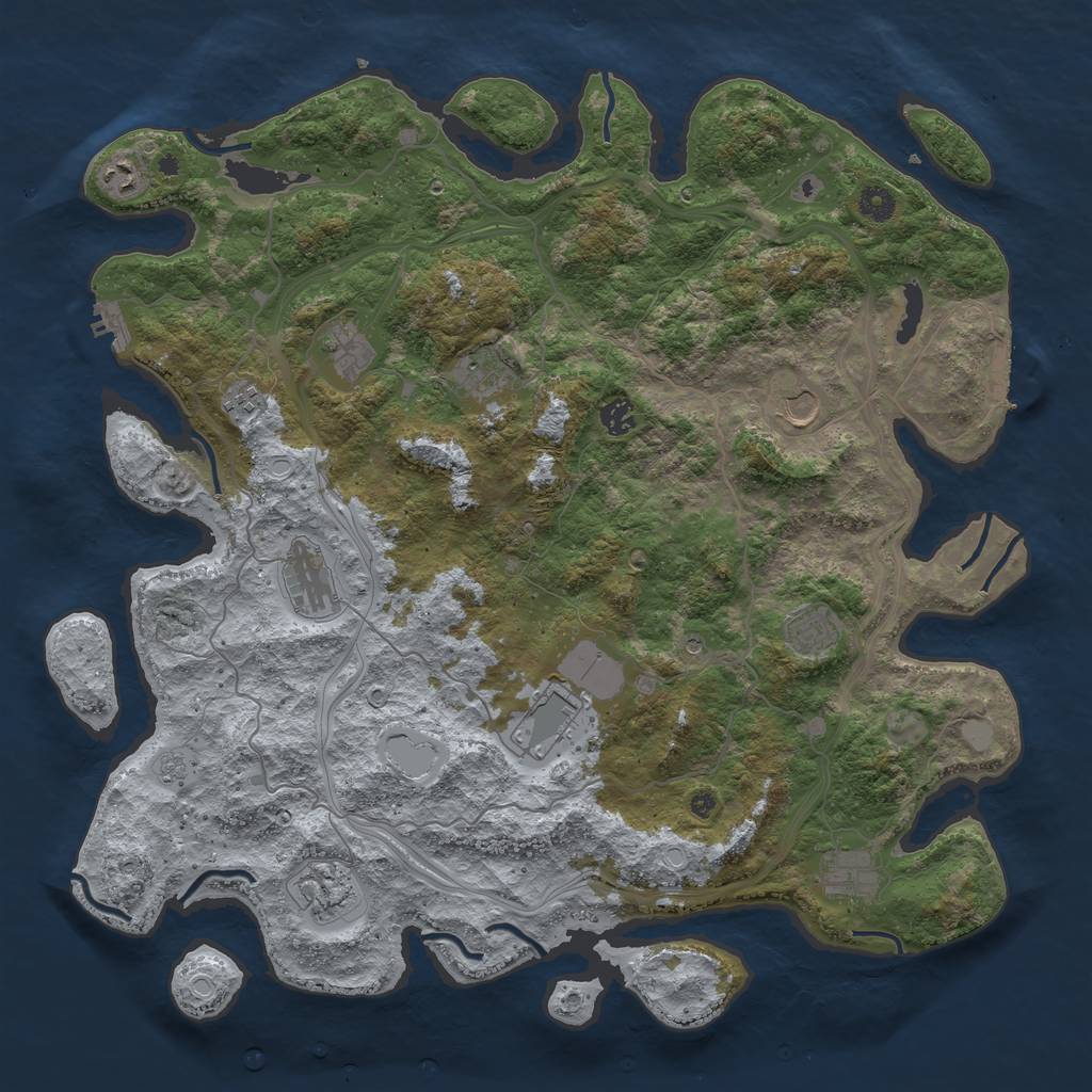 Rust Map: Procedural Map, Size: 4500, Seed: 45959278, 20 Monuments