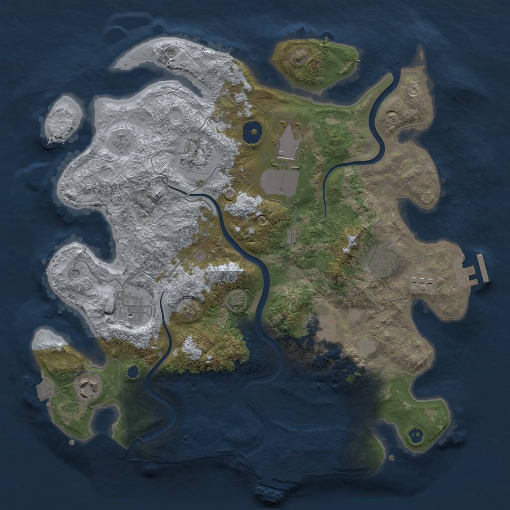 Rust Map: Procedural Map, Size: 3550, Seed: 621794, 13 Monuments