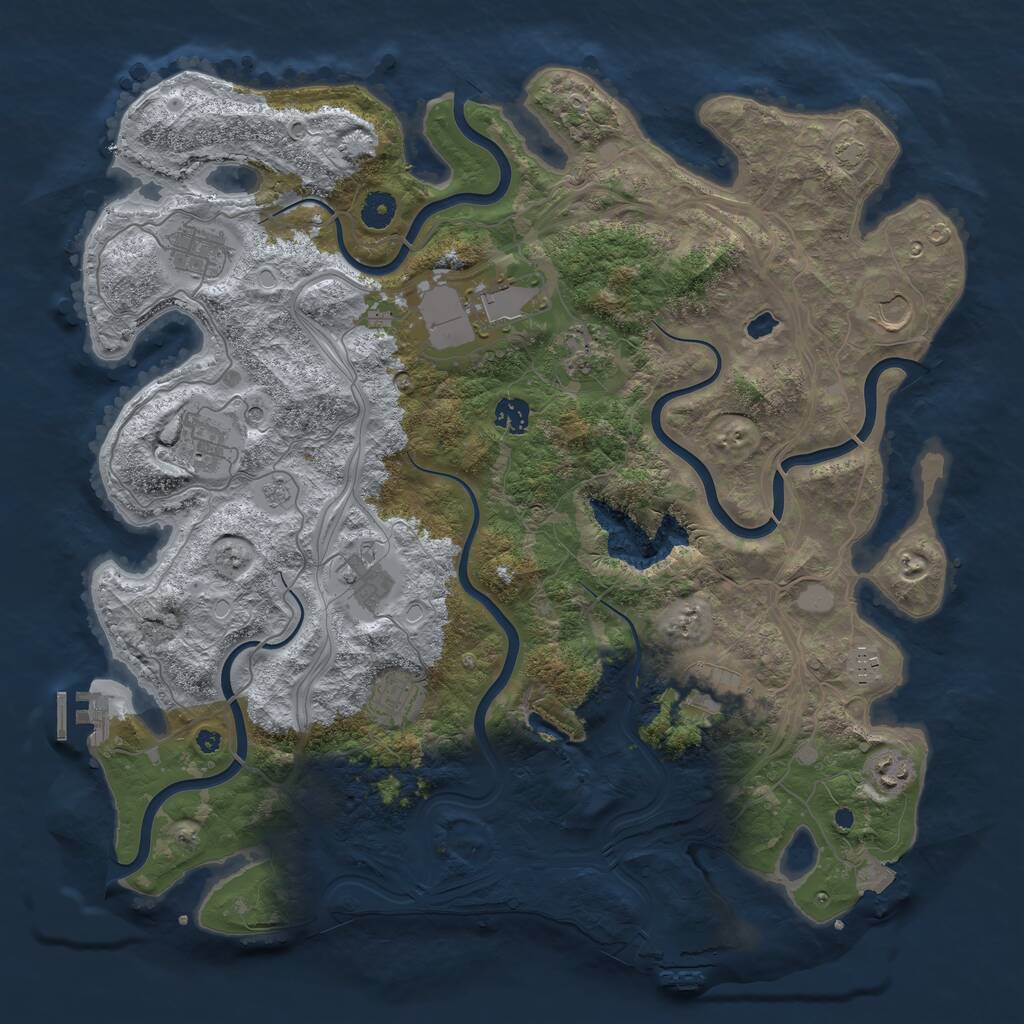 Rust Map: Procedural Map, Size: 4250, Seed: 611068064, 17 Monuments