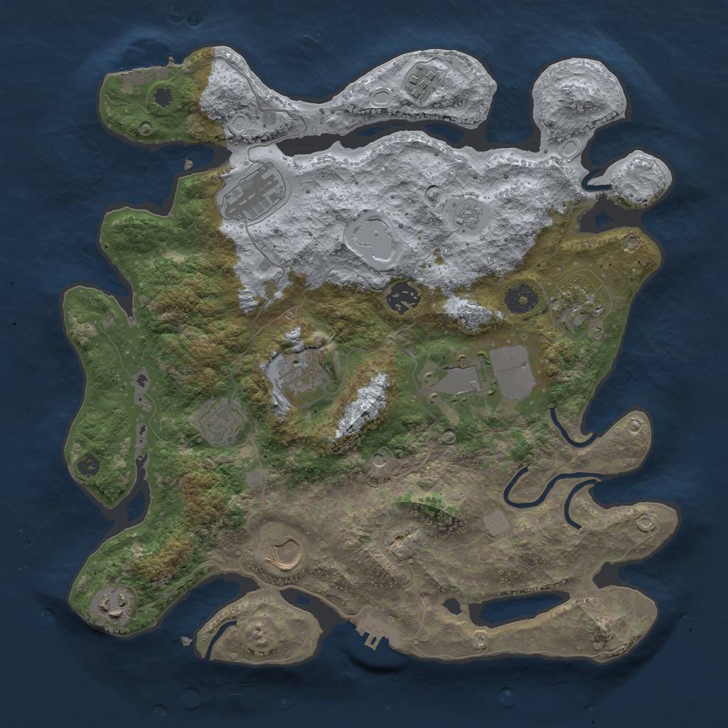 Rust Map: Procedural Map, Size: 3500, Seed: 20220901, 18 Monuments
