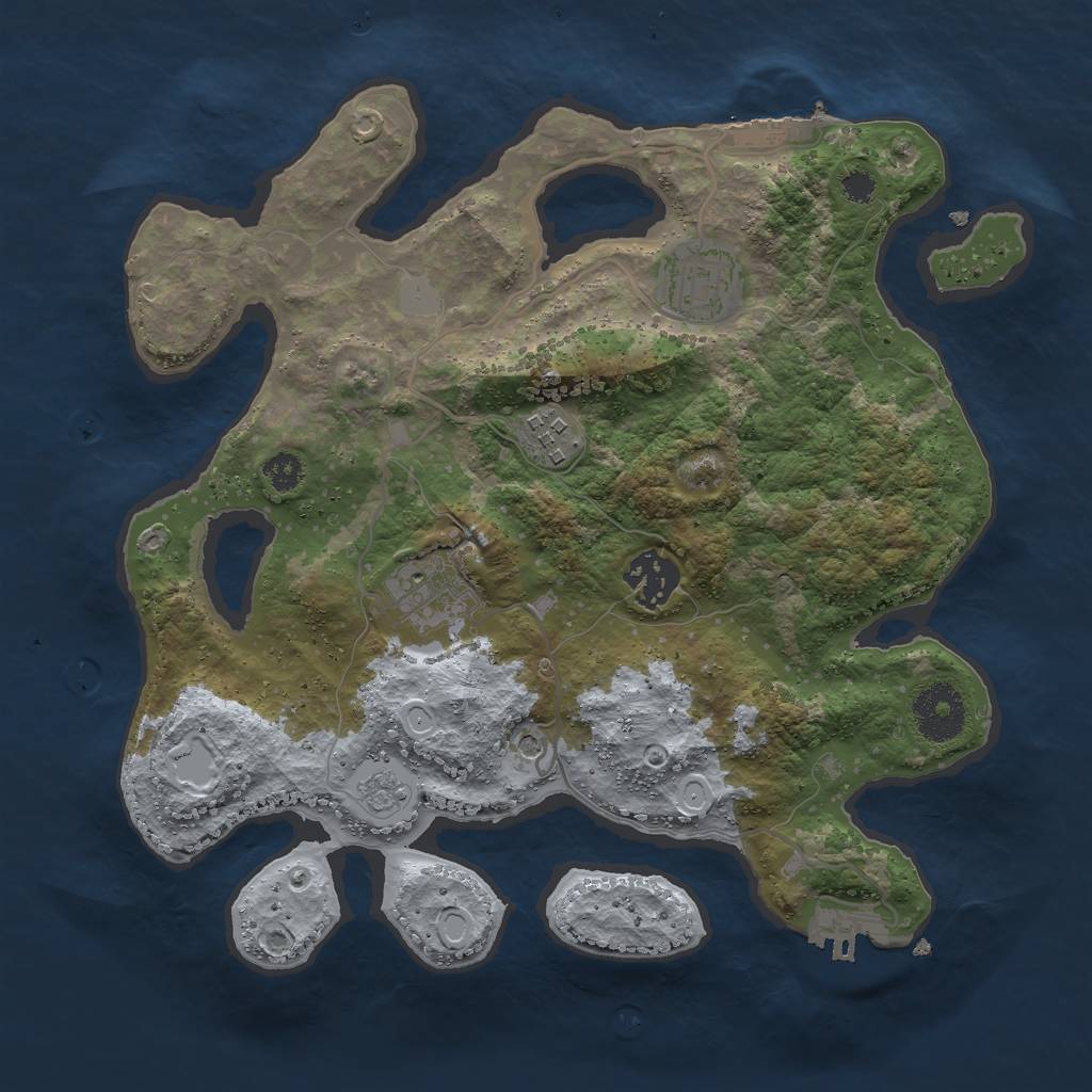 Rust Map: Procedural Map, Size: 3000, Seed: 41558, 13 Monuments