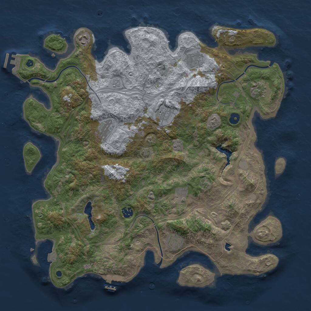 Rust Map: Procedural Map, Size: 4300, Seed: 803831787, 15 Monuments