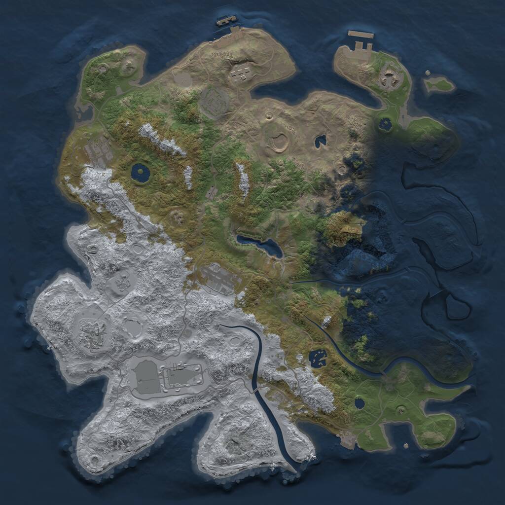 Rust Map: Procedural Map, Size: 4000, Seed: 1114182196, 15 Monuments