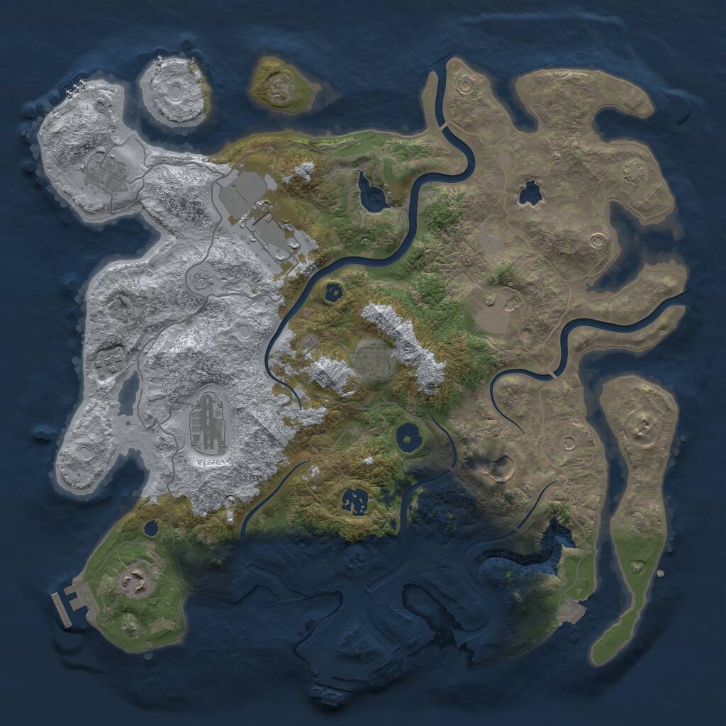 Rust Map: Procedural Map, Size: 4000, Seed: 1100043093, 15 Monuments