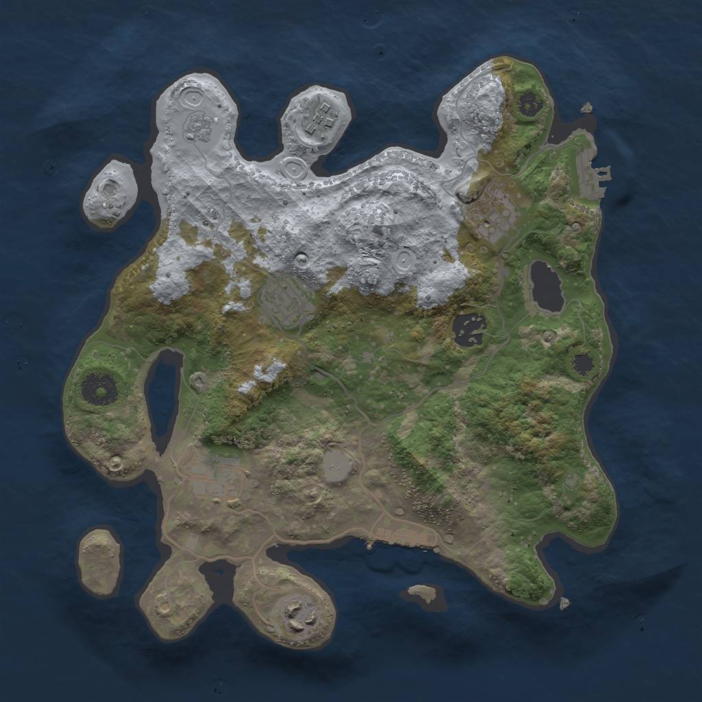 Rust Map: Procedural Map, Size: 3000, Seed: 30347, 14 Monuments