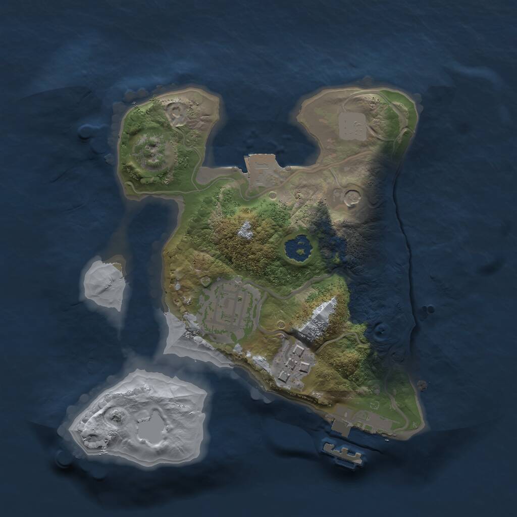 Rust Map: Procedural Map, Size: 1950, Seed: 202301, 5 Monuments