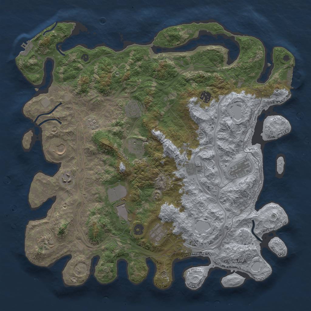 Rust Map: Procedural Map, Size: 4250, Seed: 654353794, 20 Monuments