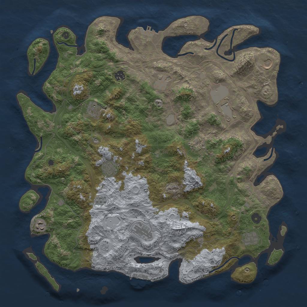 Rust Map: Procedural Map, Size: 4500, Seed: 1715567794, 20 Monuments