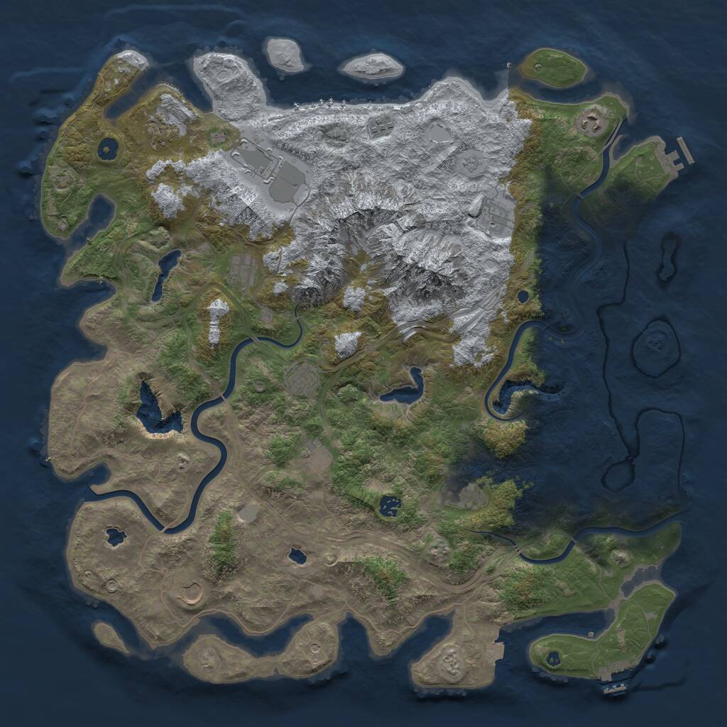 Rust Map: Procedural Map, Size: 5000, Seed: 1170230633, 17 Monuments