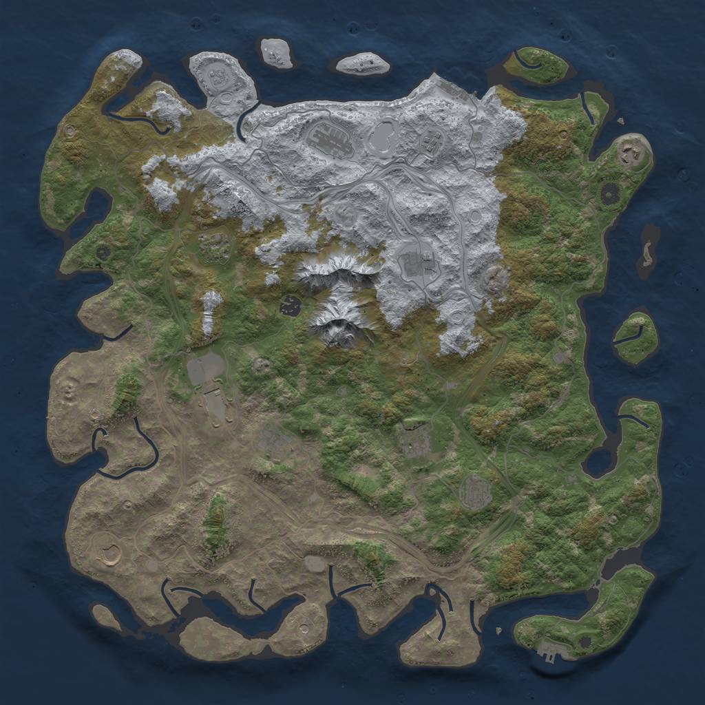 Rust Map: Procedural Map, Size: 5000, Seed: 1170230633, 20 Monuments