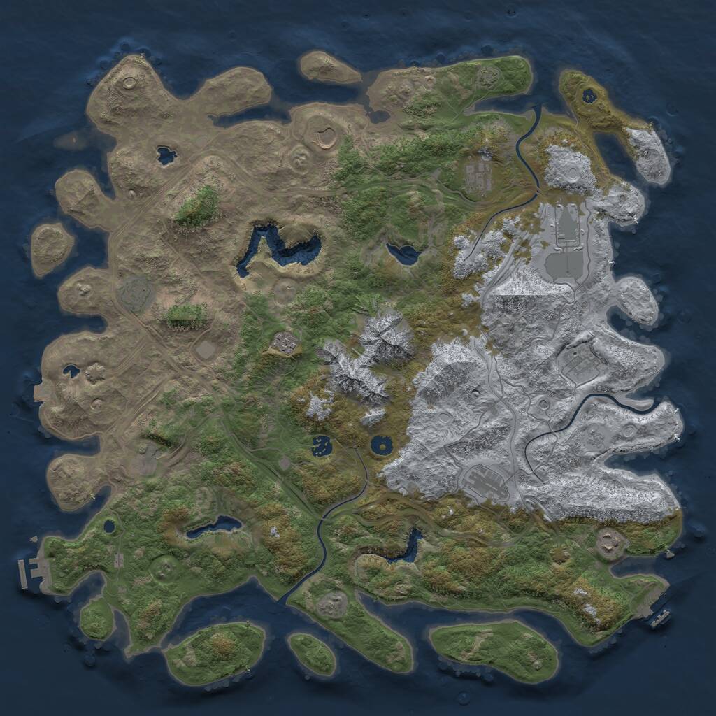 Rust Map: Procedural Map, Size: 5000, Seed: 1334705, 16 Monuments