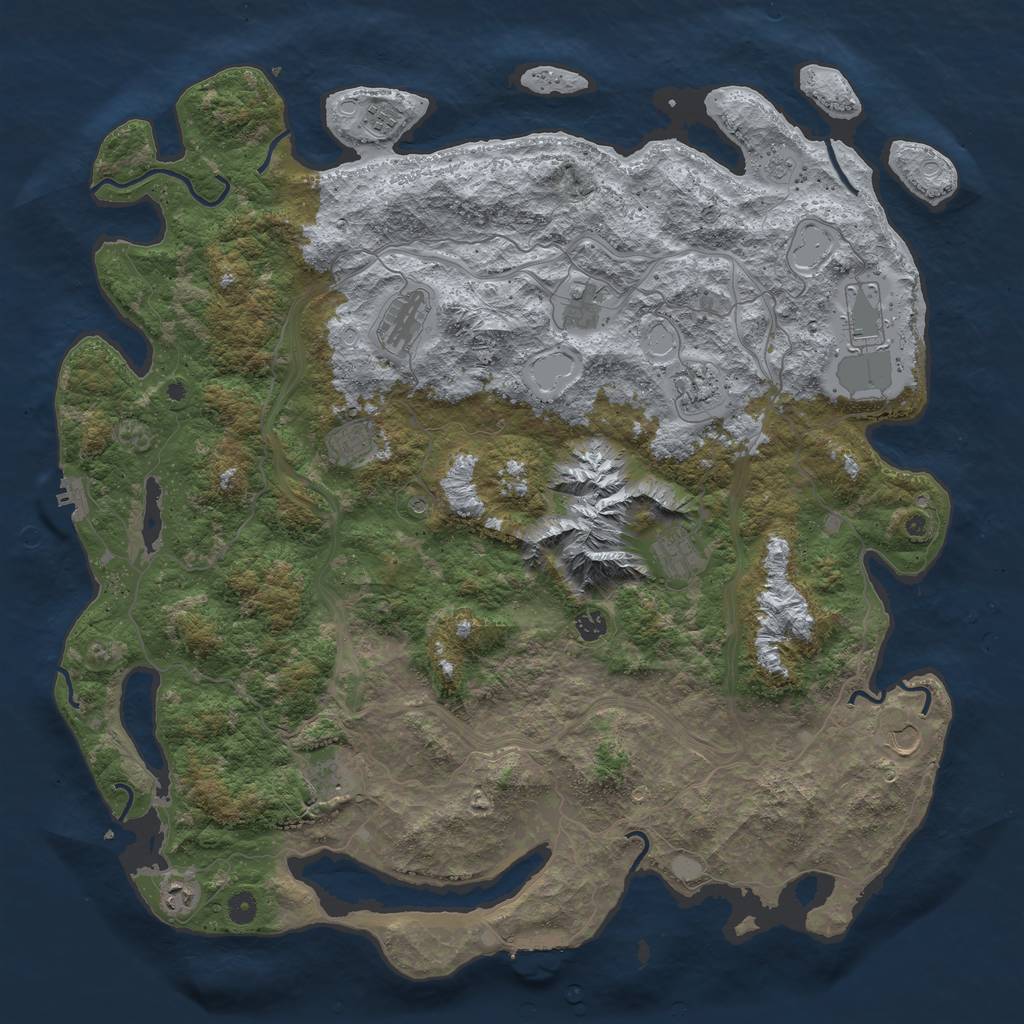 Rust Map: Procedural Map, Size: 5000, Seed: 432288229, 20 Monuments