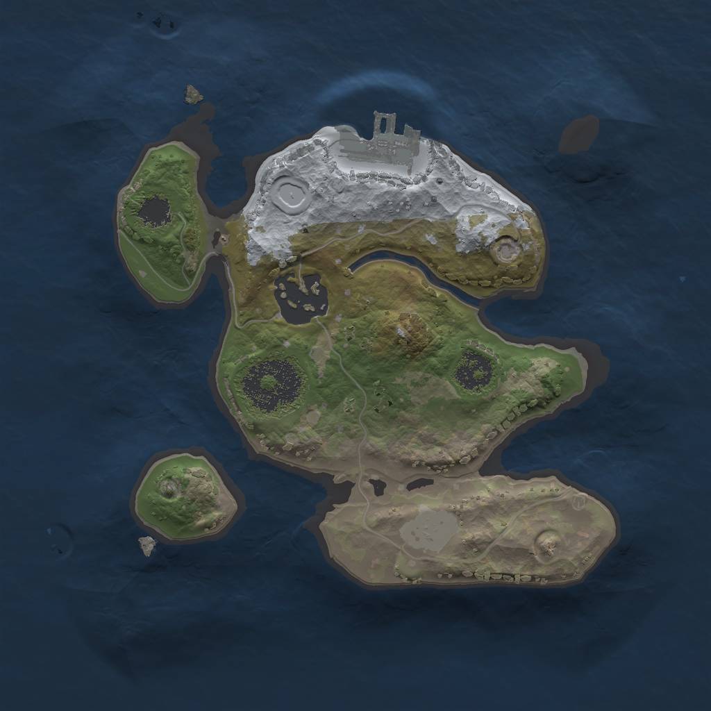 Rust Map: Procedural Map, Size: 1950, Seed: 1869, 7 Monuments