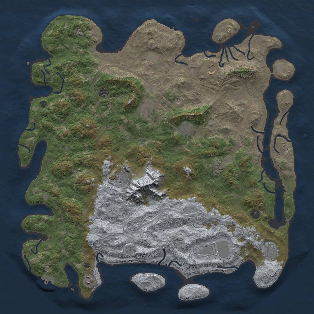 Rust Map: Procedural Map, Size: 5000, Seed: 193614852, 20 Monuments