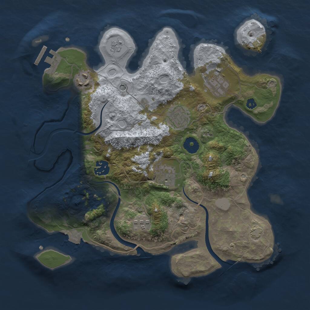 Rust Map: Procedural Map, Size: 3000, Seed: 718723411, 11 Monuments
