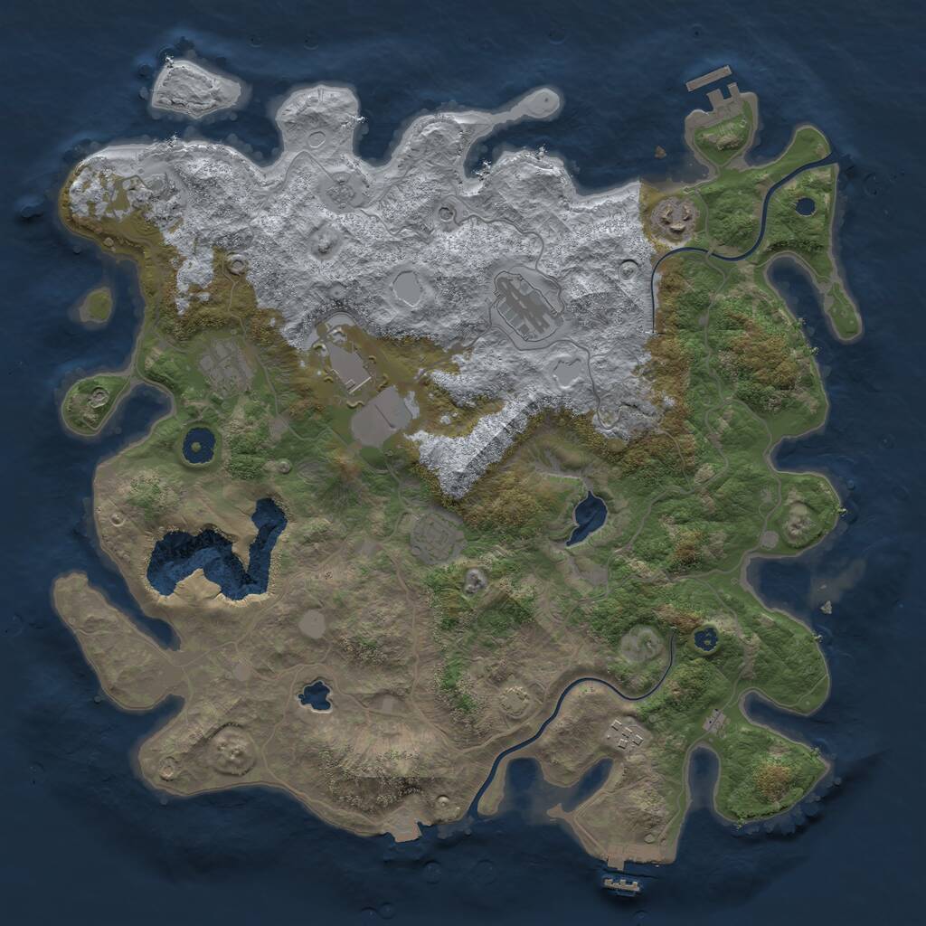 Rust Map: Procedural Map, Size: 4000, Seed: 1487329740, 13 Monuments
