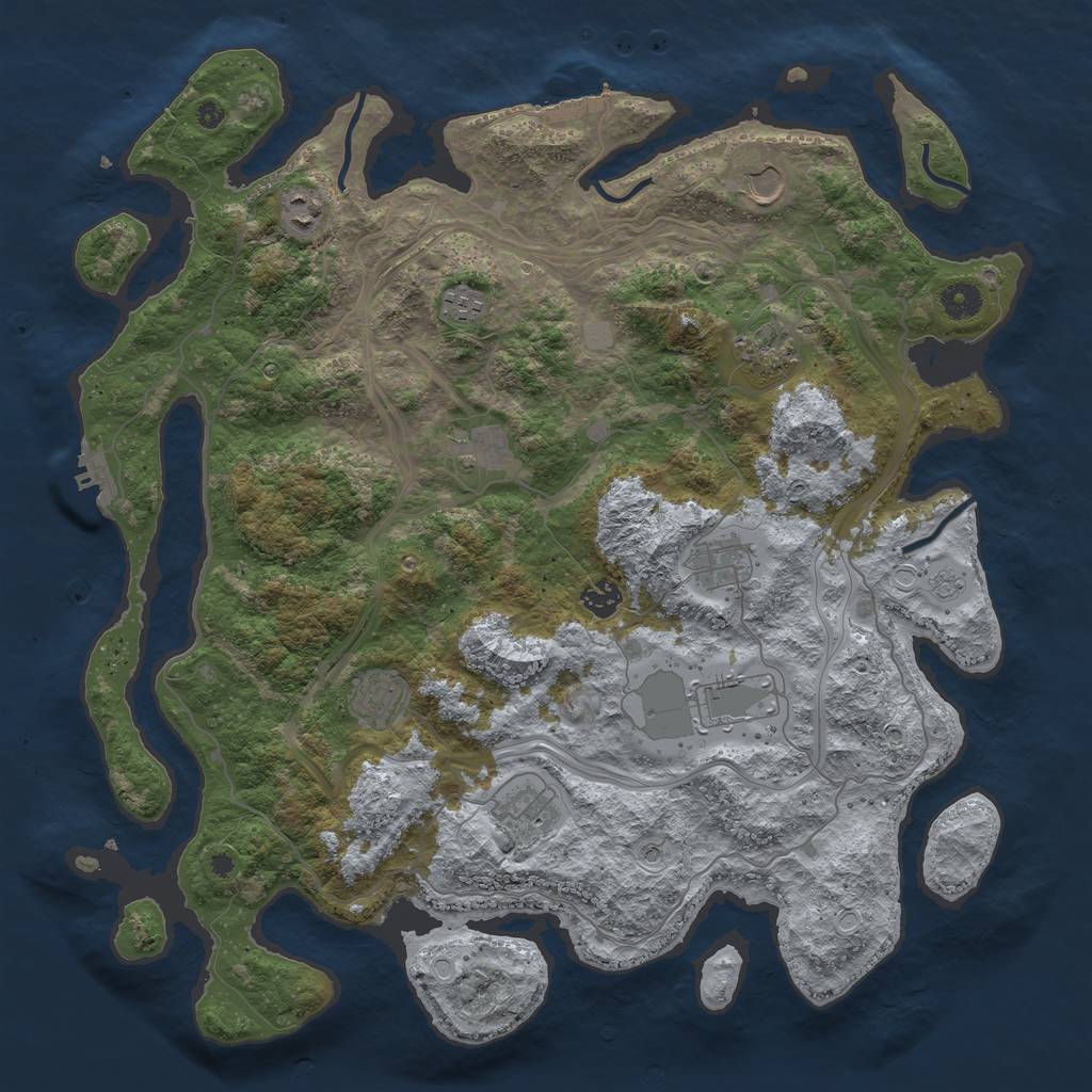 Rust Map: Procedural Map, Size: 4250, Seed: 229692380, 19 Monuments