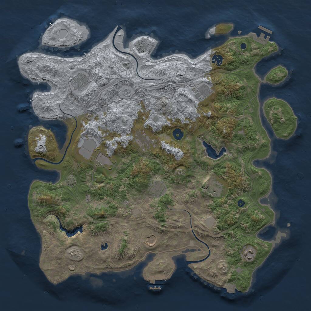 Rust Map: Procedural Map, Size: 4250, Seed: 1245344360, 16 Monuments