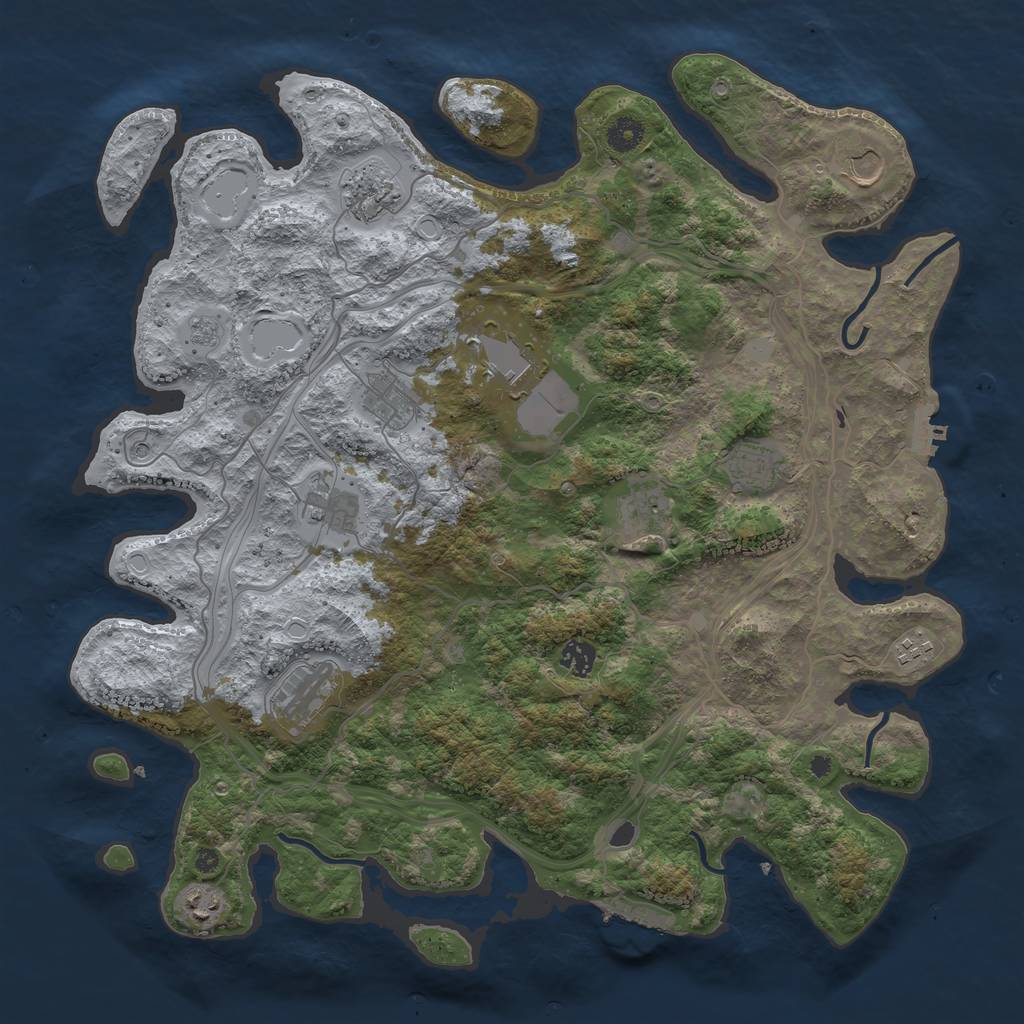 Rust Map: Procedural Map, Size: 4250, Seed: 73437764, 20 Monuments