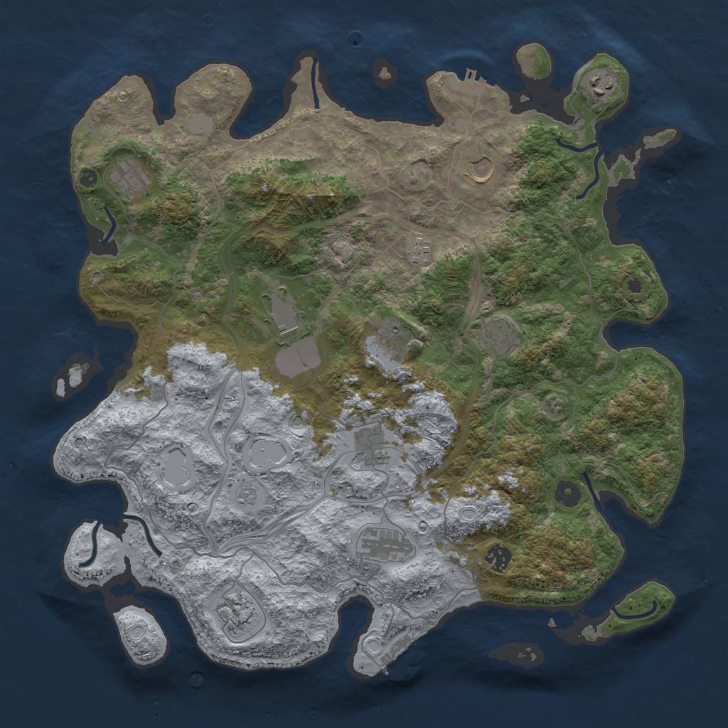 Rust Map: Procedural Map, Size: 4250, Seed: 1558370749, 20 Monuments