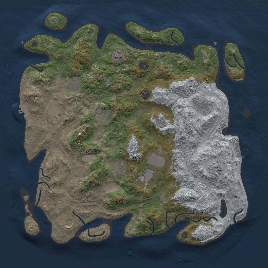 Rust Map: Procedural Map, Size: 4250, Seed: 224035745, 20 Monuments