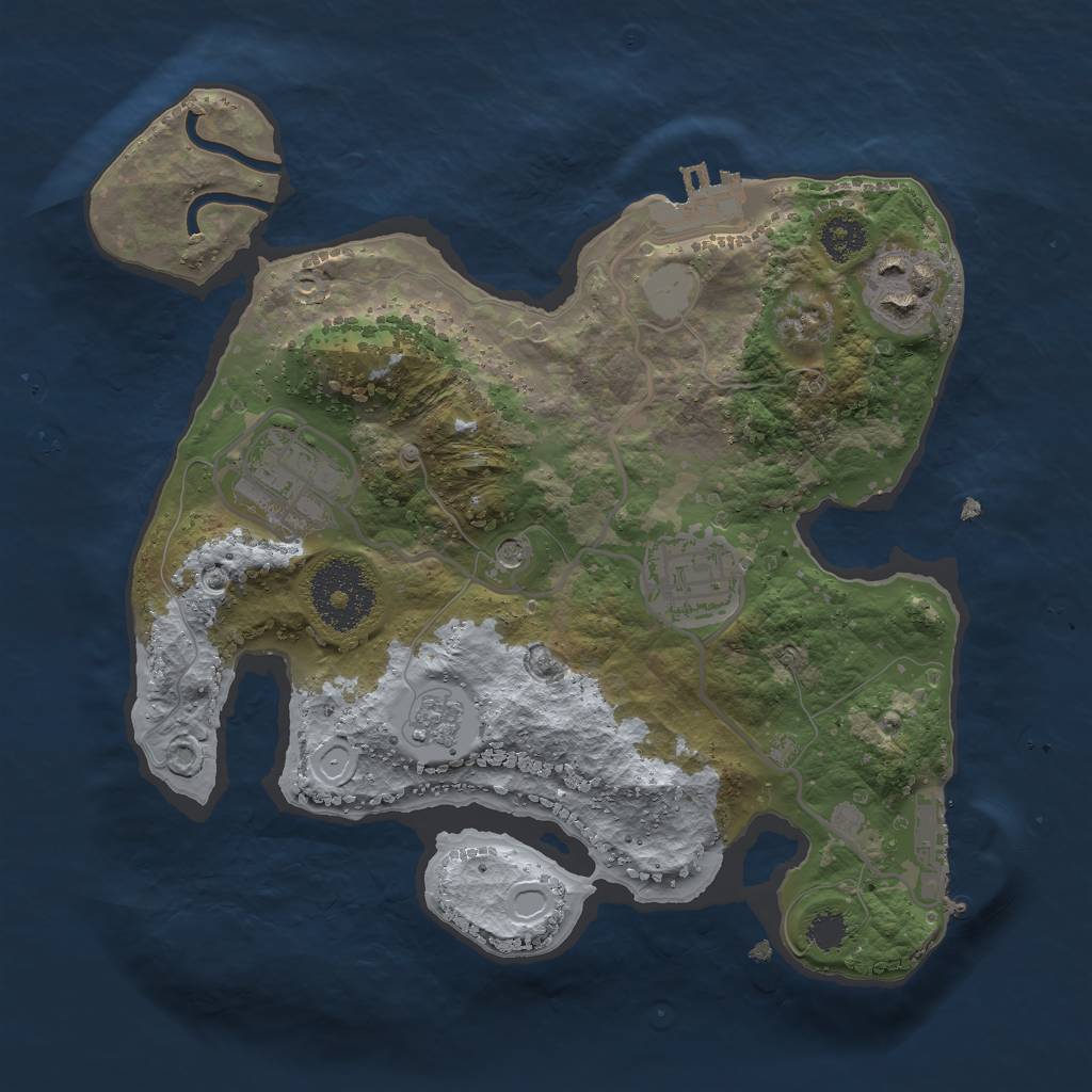 Rust Map: Procedural Map, Size: 2500, Seed: 812372, 12 Monuments