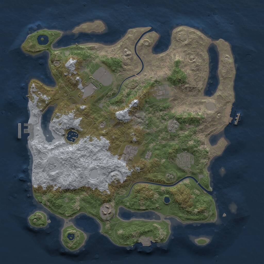 Rust Map: Procedural Map, Size: 3570, Seed: 916618, 13 Monuments