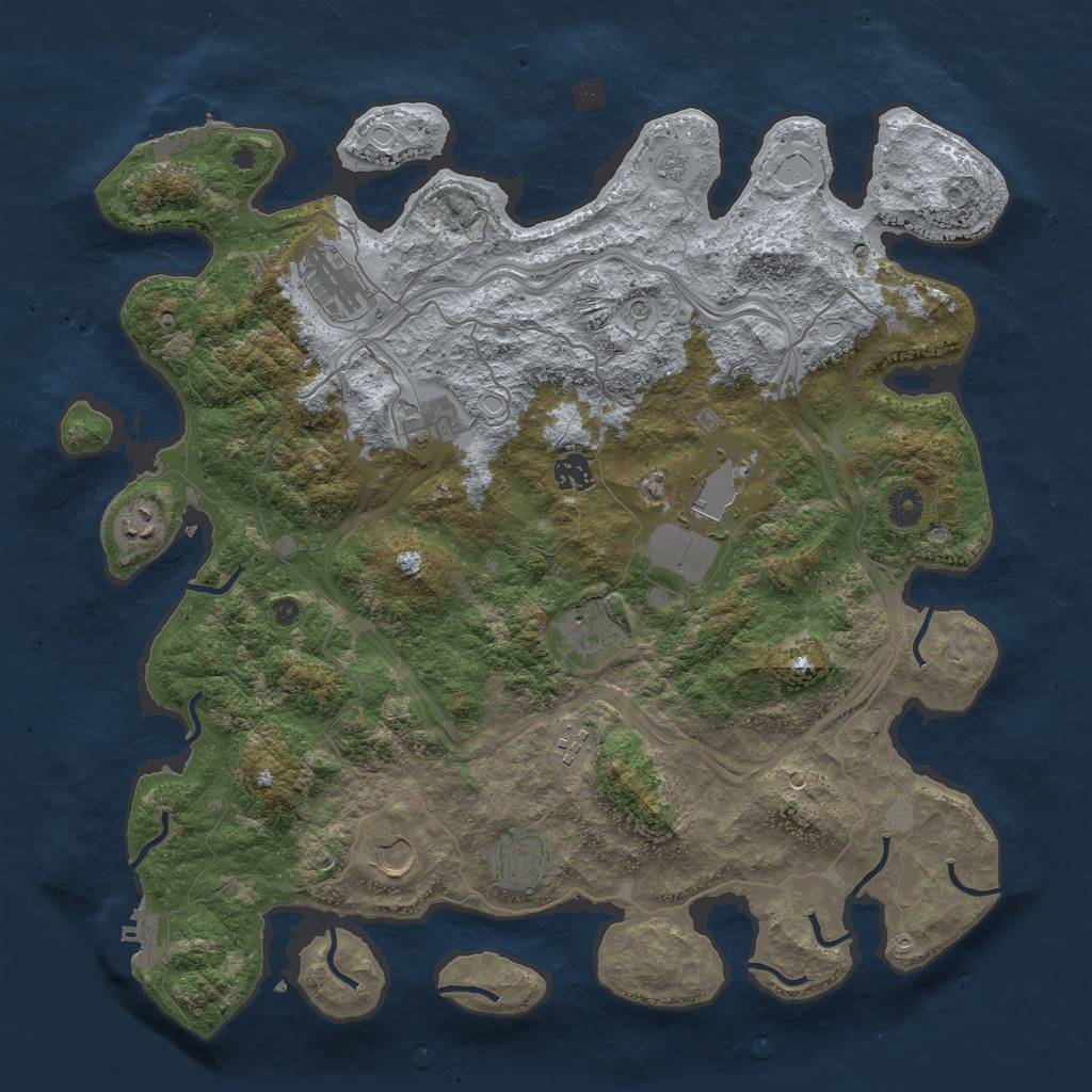 Rust Map: Procedural Map, Size: 4250, Seed: 1814113082, 18 Monuments