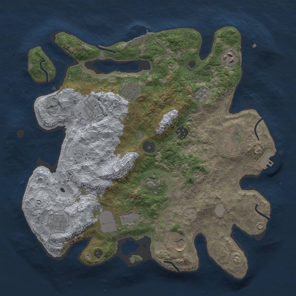 Rust Map: Procedural Map, Size: 3550, Seed: 16441, 19 Monuments
