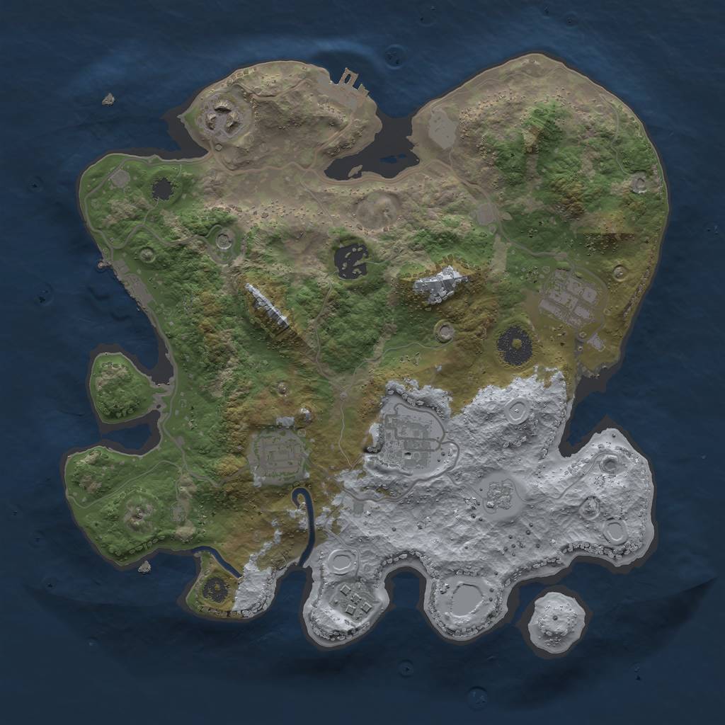 Rust Map: Procedural Map, Size: 3000, Seed: 28911, 15 Monuments