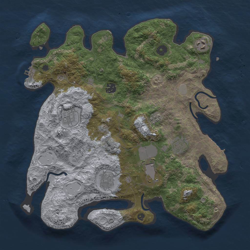 Rust Map: Procedural Map, Size: 3540, Seed: 630163, 16 Monuments