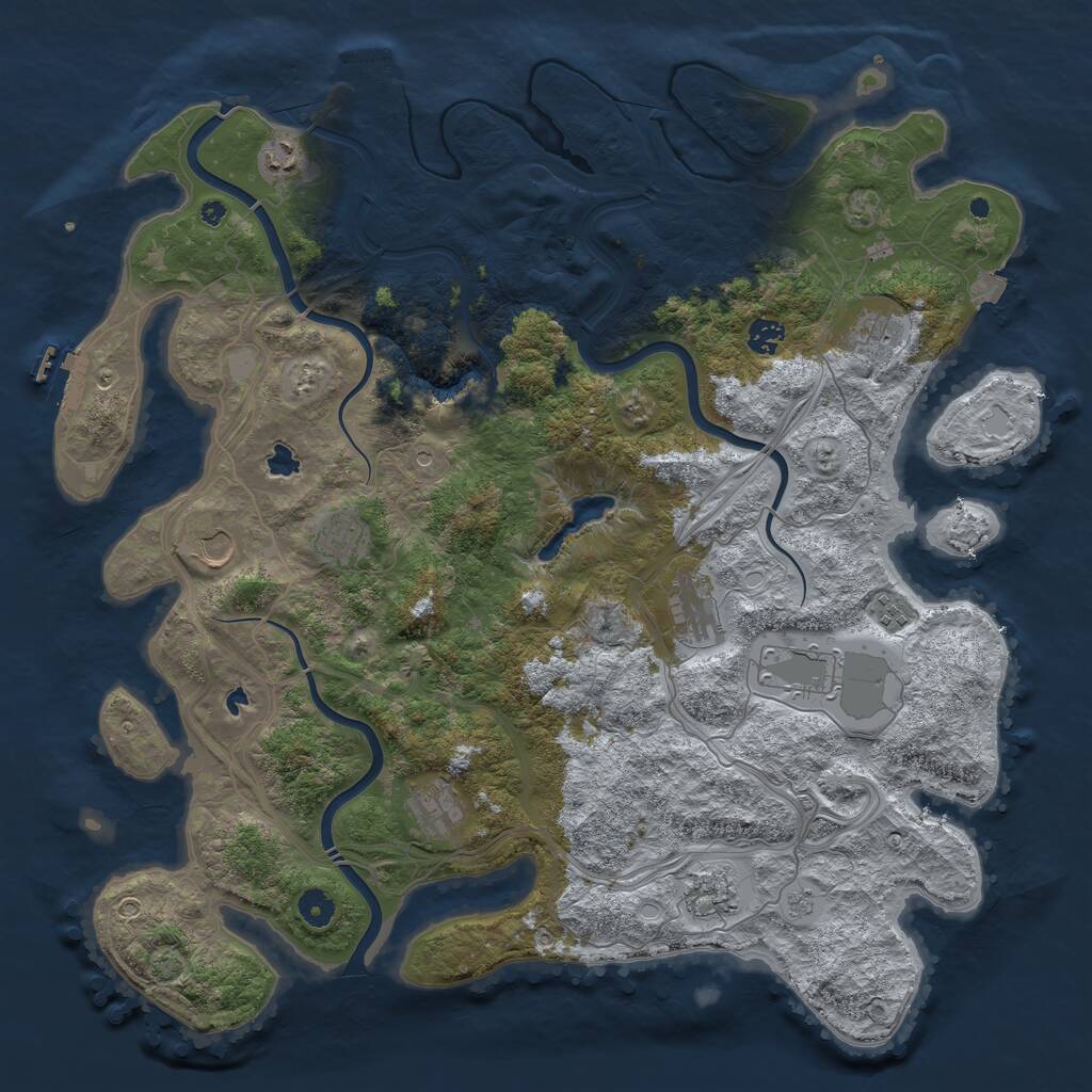 Rust Map: Procedural Map, Size: 4500, Seed: 66739060, 16 Monuments