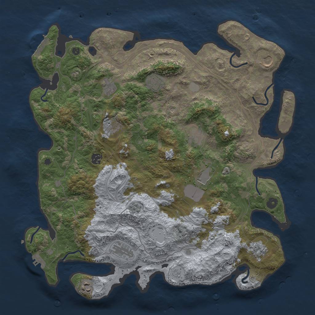 Rust Map: Procedural Map, Size: 4250, Seed: 1859207218, 20 Monuments