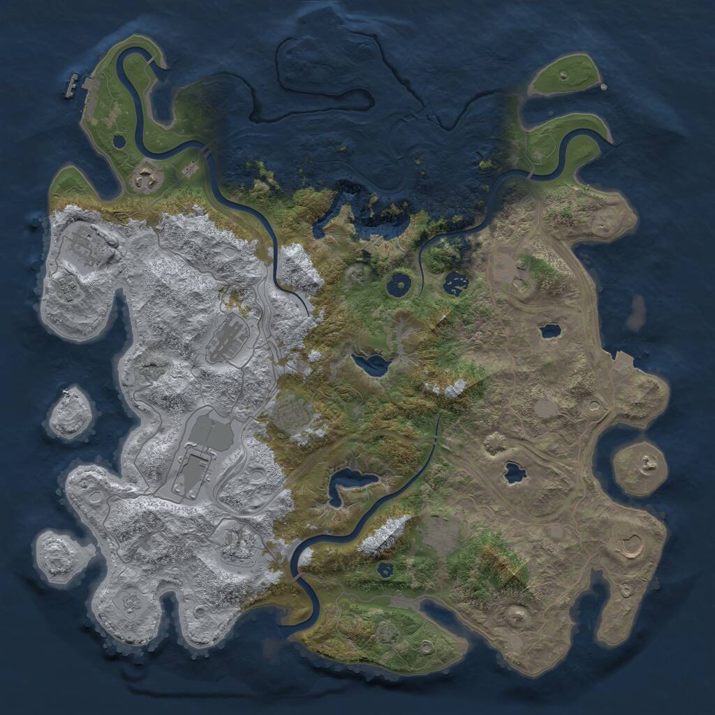 Rust Map: Procedural Map, Size: 4500, Seed: 1537005674, 17 Monuments