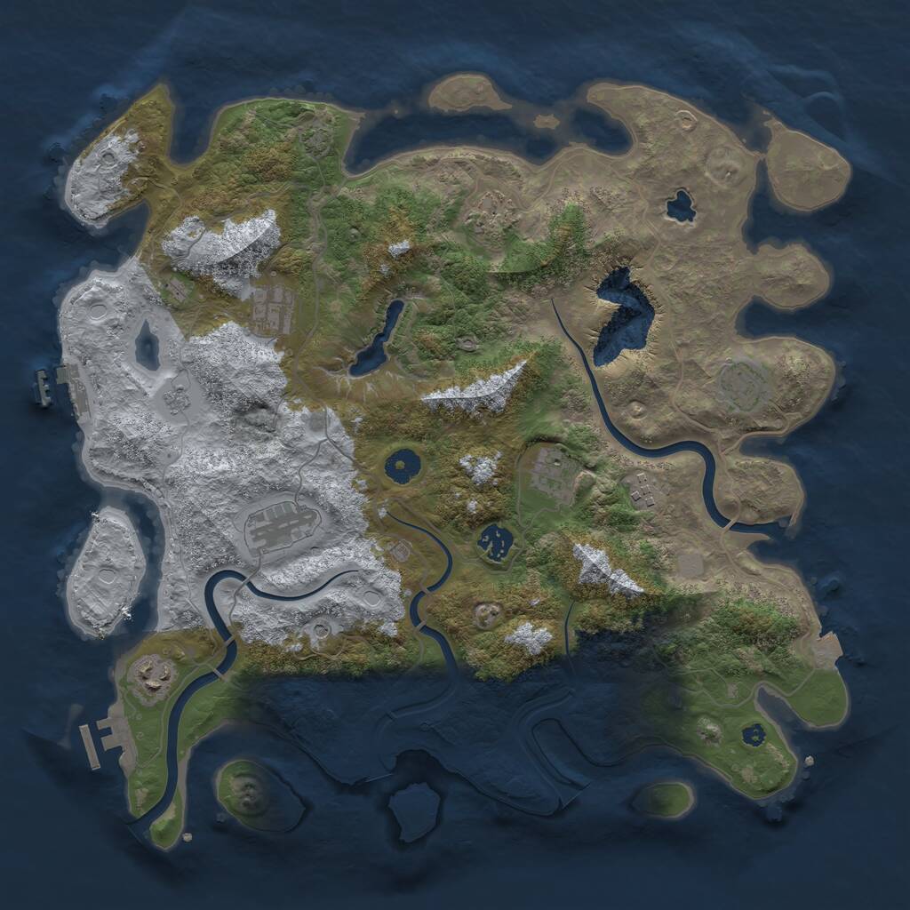 Rust Map: Procedural Map, Size: 4000, Seed: 1339746249, 14 Monuments