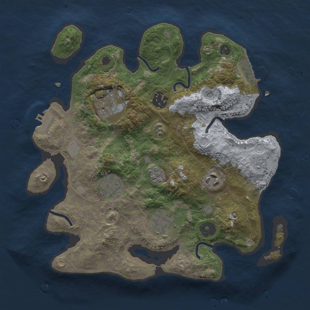 Rust Map: Procedural Map, Size: 3000, Seed: 1380229849, 15 Monuments