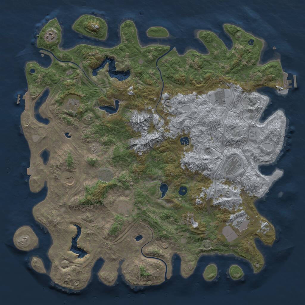 Rust Map: Procedural Map, Size: 5000, Seed: 209533448, 17 Monuments