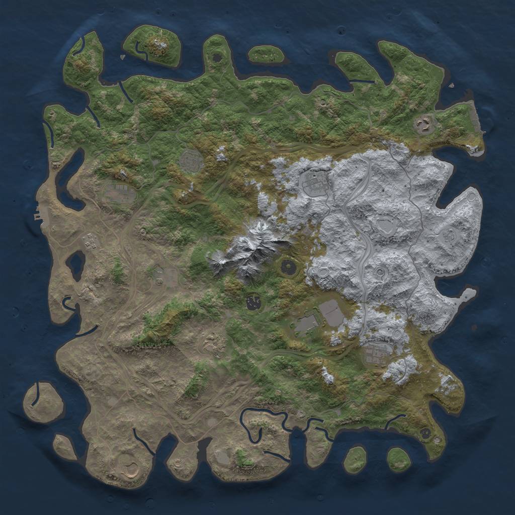 Rust Map: Procedural Map, Size: 5000, Seed: 209533448, 20 Monuments