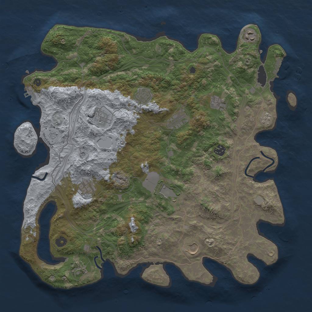 Rust Map: Procedural Map, Size: 4250, Seed: 1643188268, 20 Monuments