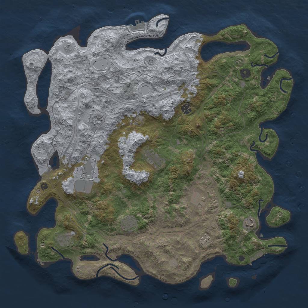 Rust Map: Procedural Map, Size: 4500, Seed: 416298511, 18 Monuments