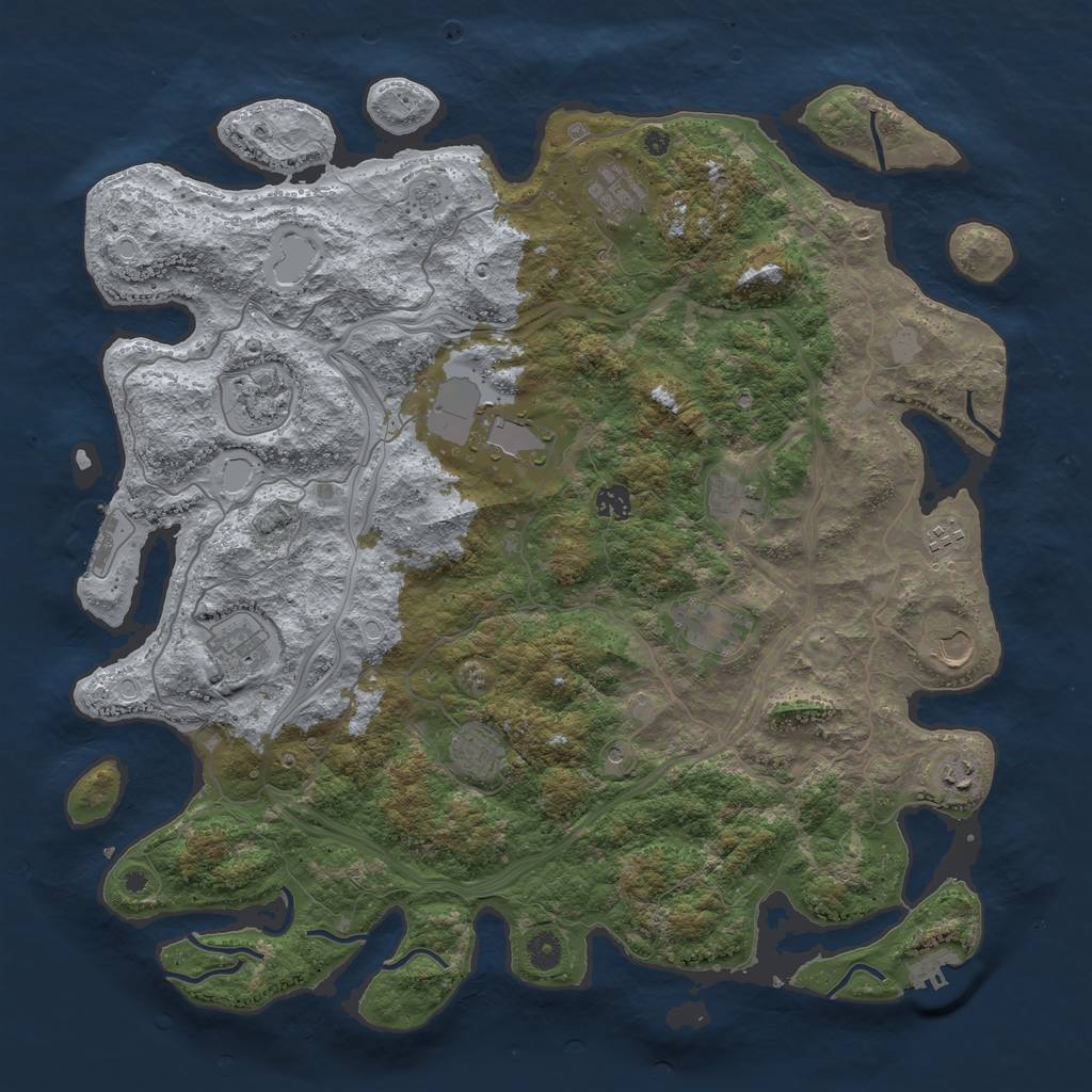 Rust Map: Procedural Map, Size: 4500, Seed: 173219122, 20 Monuments