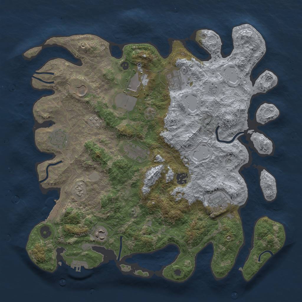 Rust Map: Procedural Map, Size: 3850, Seed: 69235, 18 Monuments