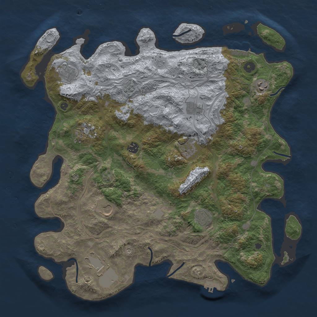 Rust Map: Procedural Map, Size: 4300, Seed: 309024121, 19 Monuments