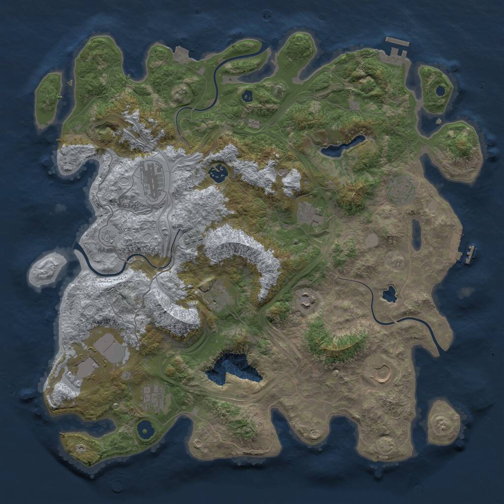 Rust Map: Procedural Map, Size: 4250, Seed: 478760206, 16 Monuments